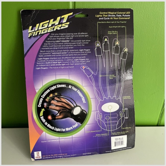 NEW NOS Vintage Spencer Can You Imagine Black Light DANCE Show HAND GLOVE STROBE - Picture 6 of 9